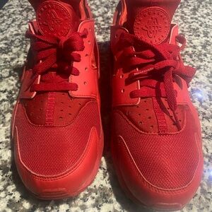 Nike Red Huarache Sneakers Bold Design